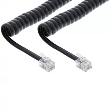 InLine telefonispiraalkaabel RJ10 4P4C must 4 m