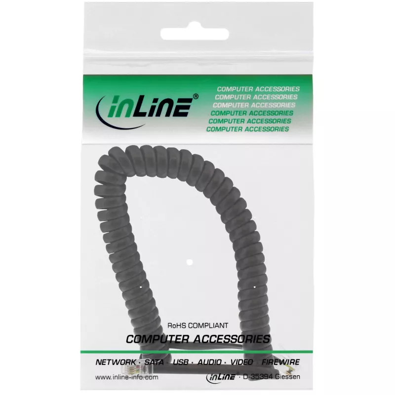 InLine telefonispiraalkaabel RJ10 4P4C must 4 m