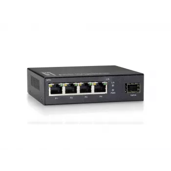 LevelOne 5-pordine gigabit-lüliti, 1 x SFP, haldamata, gigabit-Ethernet (10/100/1000), täisdupleks, seinale kinnitatav