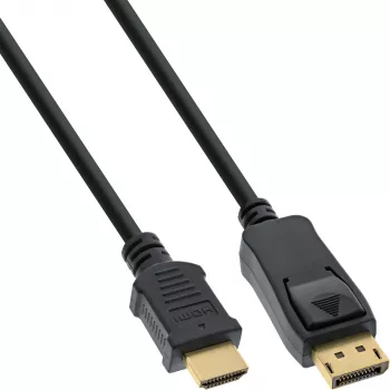 InLine DisplayPort–HDMI muundurkaabel, must, 7,5 m