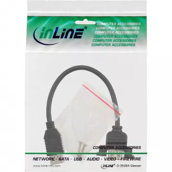 InLine USB 2.0 adapterkaabel, tüüp A-pesa / šassii pistik tüüp A, 0,2 m