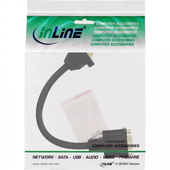InLine VGA-adapterkaabel, 15-kontaktiline VGA emane/emane, 0,2 m