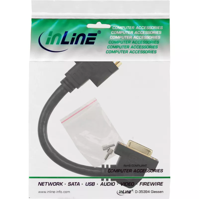 InLine DVI-I adapterkaabel 24+5 DVI emane / emane äärikuga 0,2 m