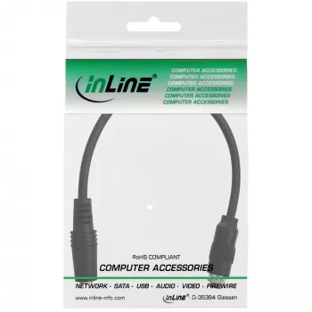 InLine heliadapteri kaabel, 3,5 mm stereosisend-pesa pesasse, ühe keermega, 0,2 m