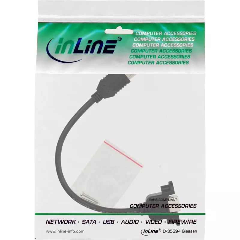 USB 2.0 adapterkaabel tüüp A-pesa / šassiiühendus tüüp B InLine 33441F 0,2 m