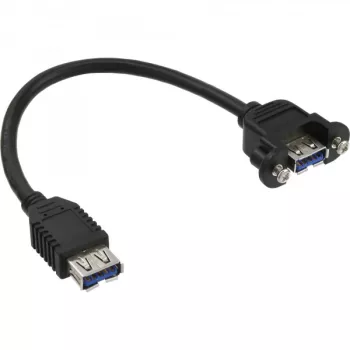 InLine USB 3.0 adapterkaabel, A-pistikupesa emane / šassiipistik A-tüüpi, 0,20 m