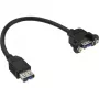 InLine USB 3.0 adapterkaabel, A-pistikupesa emane / šassiipistik A-tüüpi, 0,20 m