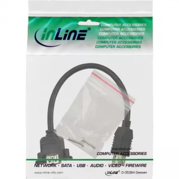 InLine USB 3.0 adapterkaabel, A-pistikupesa emane / šassiipistik A-tüüpi, 0,20 m