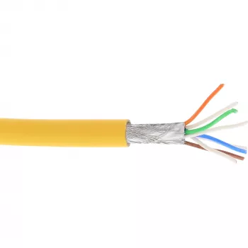 InLine plaasterkaabel S/FTP PiMF Cat.6A halogeenivaba 500MHz kollane 100m