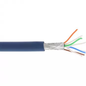 InLine patch-kaabel S/FTP PiMF Cat.6A halogeenivaba 500MHz sinine 100m