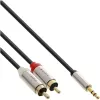 Helikaabel 3,5 mm M kuni 2x RCA M InLine Basic õhuke S-99241