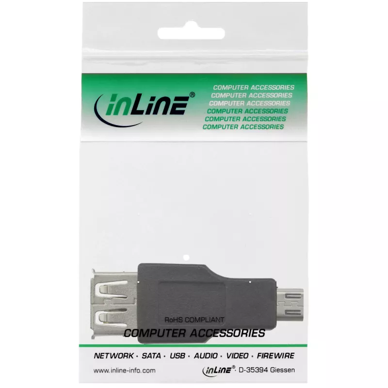 InLine Micro USB adapter, Micro-B-pistik, USB A-pesa, 31604