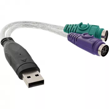 InLine USB–PS/2 muundur, USB-tüüp A-pistik / 2x PS/2 emane