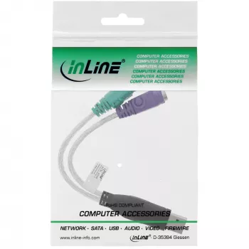 InLine USB–PS/2 muundur, USB-tüüp A-pistik / 2x PS/2 emane