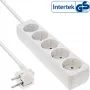 InLine pistikupesa riba, 5-kohaline maanduskontakt CEE 7/3, valge, 1,5 m