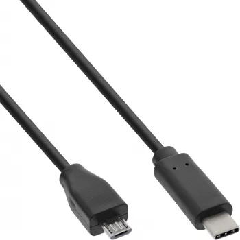 InLine USB 2.0 kaabel, USB-C isane / Micro-B-pistik, must, 2 m