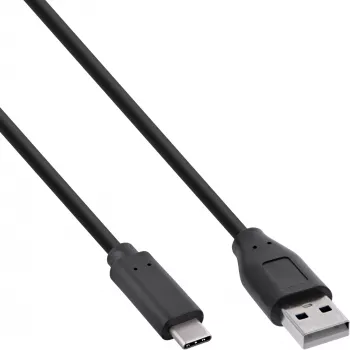 InLine USB 2.0 kaabel, USB-C isane / USB-A-pistik, must, 1m