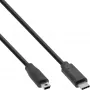 InLine USB 2.0 kaabel, USB-C isane / mini-B-pistik (5pin), must, 3m