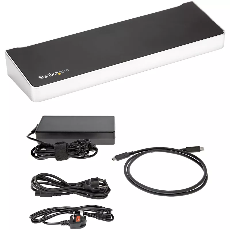 StarTech.com 4K USB-C Dock , Triple UHD 4K Monitor Docking Station, Mac & Windows, USB C to HDMI & DisplayPort, 60W Power Delivery, 5x USB 5Gbps Hub - TAA