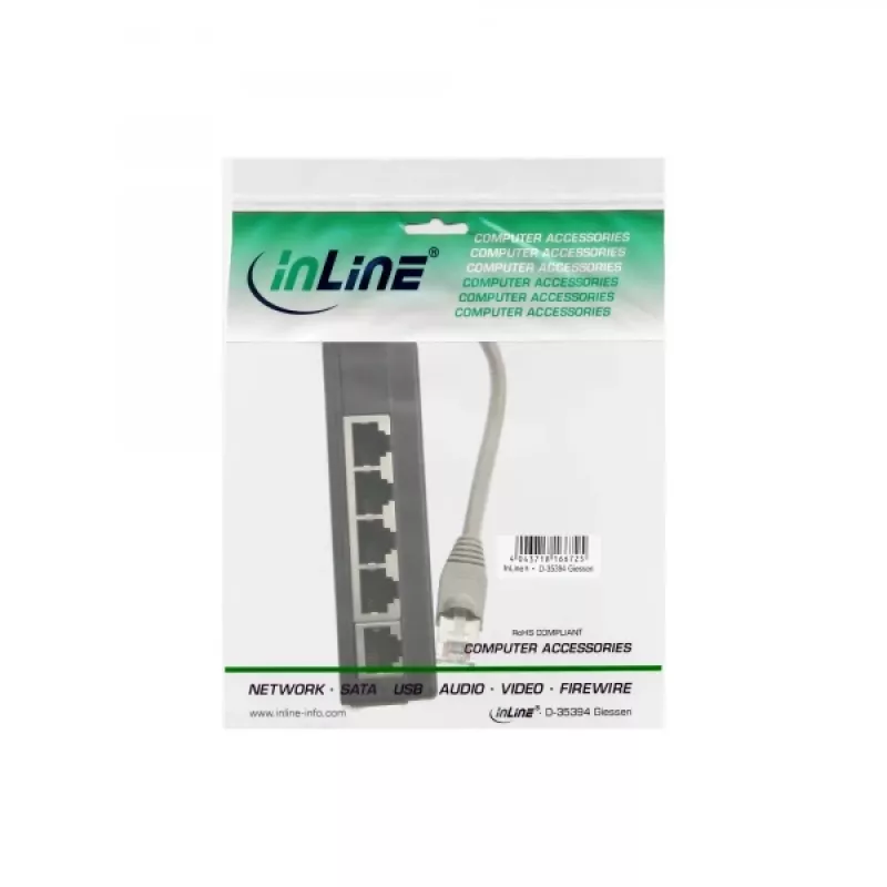 InLine ISDN jaotur 5x RJ45 emane 15cm kaabel terminalresistoritega