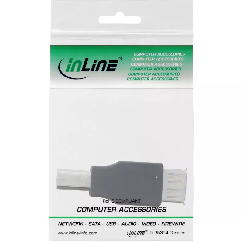 USB 2.0 adapter, A-pistikupesa / B-pistik, InLine 33442
