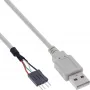InLine USB 2.0 adapterkaabel USB A-tüüpi isane / pin-päis isane, 0,40 m