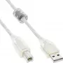 InLine USB 2.0 kaabel A-tüüpi isane / B-tüüpi isane läbipaistev, ferriitsüdamik, 3m
