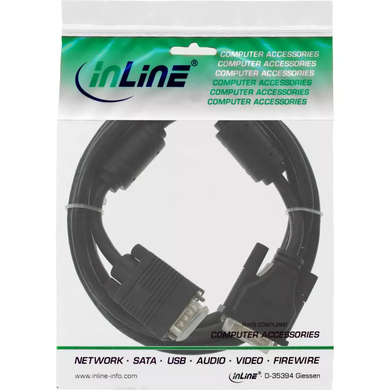 InLine DVI-A kaabel 12+5 isane / 15Pin HD isane VGA 3m