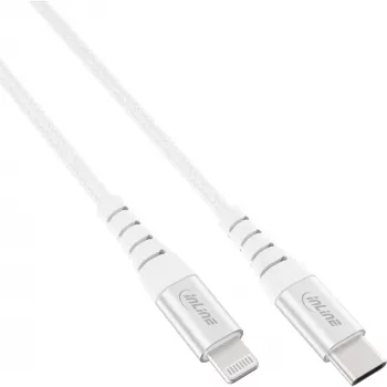 InLine USB-C Lightning kaabel, iPadile, iPhone'ile, iPodile, hõbedane/alumiinium, 2m