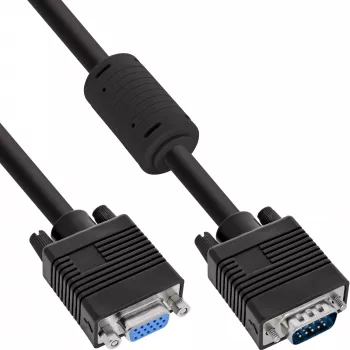 InLine S-VGA pikenduskaabel 15HD isane / emane must 1 m