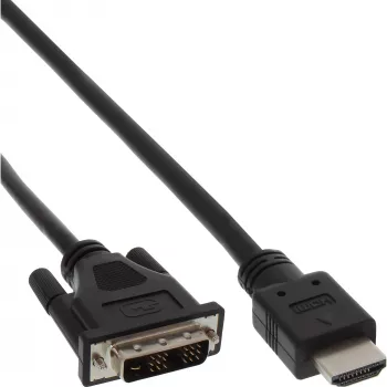 InLine HDMI-DVI kaabel HDMI isane / DVI isane 18+1 must 1m