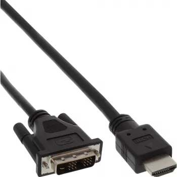 InLine HDMI-DVI kaabel HDMI isane / DVI isane 18+1 must 3 m