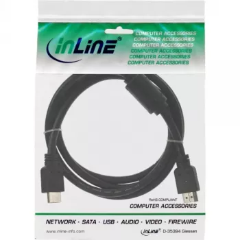 InLine HDMI-kaabel High Speed isane + ferriit must 5m