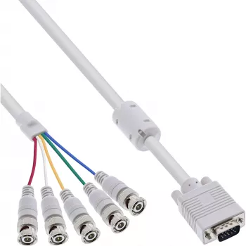 InLine VGA BNC-kaabel 5x BNC / HD 15 isane 5m