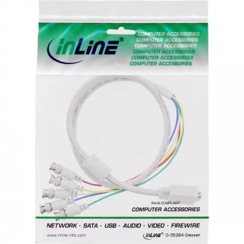 InLine VGA BNC-kaabel 5x BNC / HD 15 isane 5m