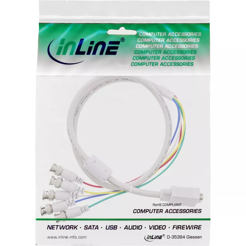 InLine VGA BNC-kaabel 5x BNC / HD 15 isane 5m