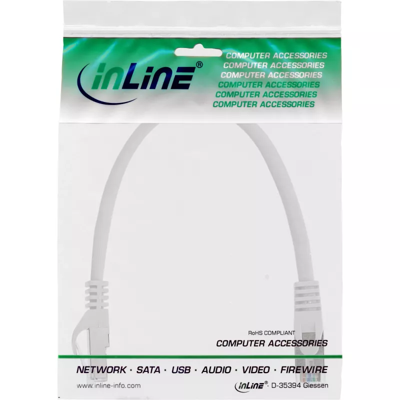 InLine patch-kaabel SF/UTP Cat.5e valge 0,25m