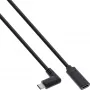 USB 3.2 Gen.1x2 kaabel InLine 35784 USB-C isane nurk / emane must 1.5m