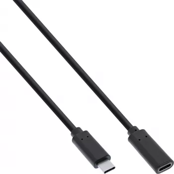 InLine USB 3.2 Gen.2x2 pikenduskaabel, USB-C isane/emane, must, 0,5 m