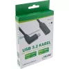 InLine USB 3.2 Gen.1x2 kaabel, USB-C isane nurga all / emane, must, 1m