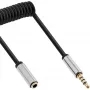 InLine õhuke Audio spiraalkaabel 3,5 mm isane/emane, 4-kontaktiline, stereo, 2 m