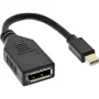 InLine adapterkaabel Mini DP isane – DisplayPort emane, 4K2K, must, 0,15 m