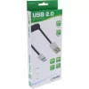 InLine USB 2.0 spiraalkaabel, USB-C isane / USB-A-pistik, must/alu, painduv, 0,5 m