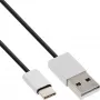 InLine USB 2.0 kaabel, USB-C isane / USB-A-pistik, must/alu, painduv, 0,5m