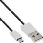 InLine Micro-USB 2.0 kaabel, USB tüüp A / Micro B M/M, must/alu, painduv, 3 m