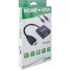InLine konverterkaabel HDMI-VGA-le koos heliga, aktiivne videokonverter, must