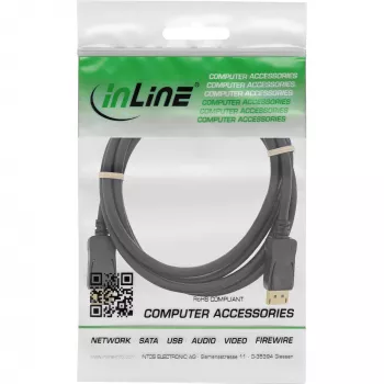 InLine DisplayPorti kaabel must kullatud 7,5m