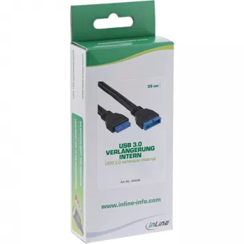 InLine USB 3.0 pikenduskaabel sisemine päis isane/emane 33448I 0,35 m