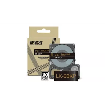 Sildilint Epson LK-6BKP must kuldne 2,4 cm termosiire