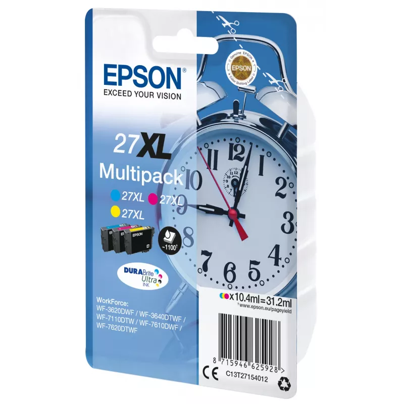 Epson Alarm clock Multipack 3-värviline 27XL DURABrite Ultra tint